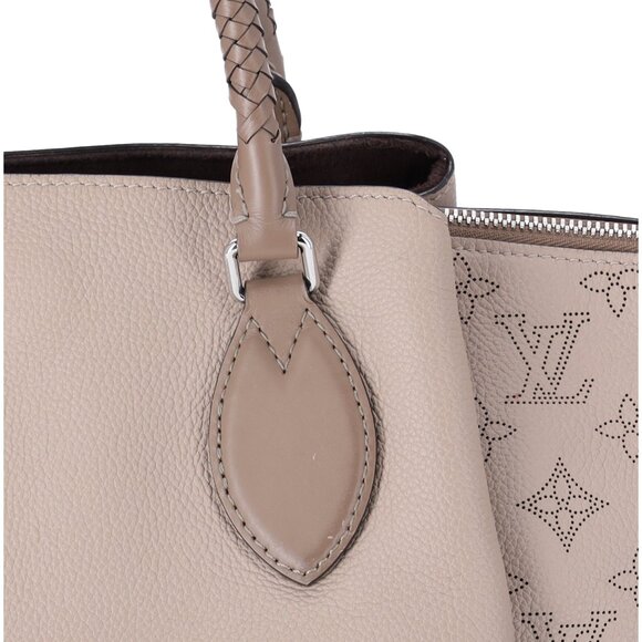 Louis Vuitton Haumea Mahina Satchel Handbag M55031 Galet Grey Leather Tassel - Picture 8 of 17
